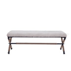 Banquette double en bouclette rembourrée ivoire