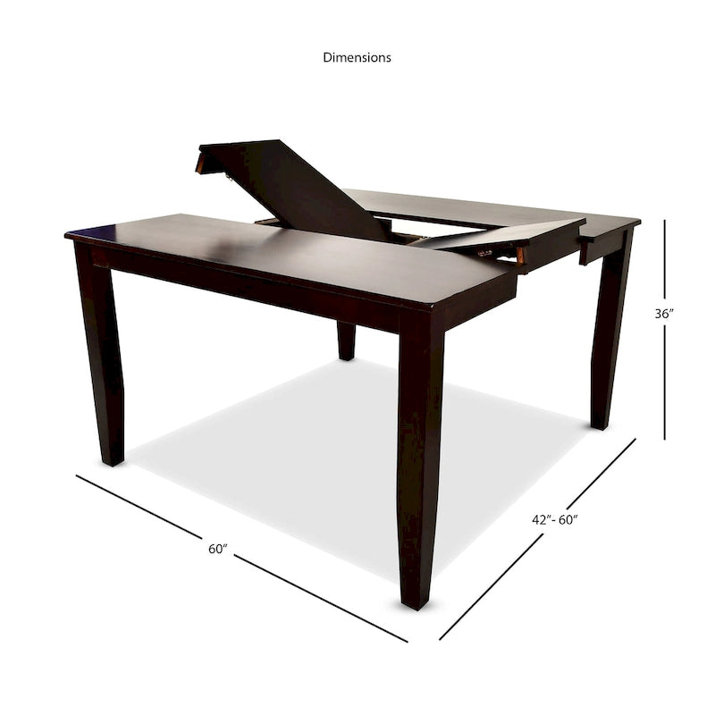 Table de salle à manger hauteur comptoir avec rallonge papillon intégrée