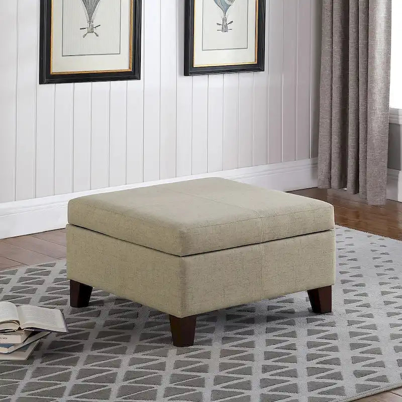 Pouffe de rangement carré de luxe de 71 cm