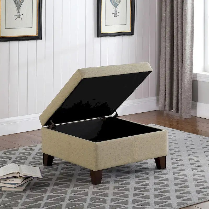 Pouffe de rangement carré de luxe de 71 cm