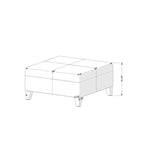 Pouffe de rangement carré de luxe de 71 cm