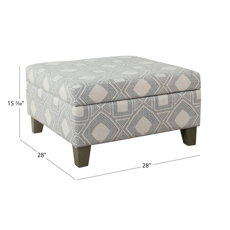 Pouffe de rangement carré de luxe de 71 cm