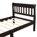 Lit plateforme en bois avec tête et pied de lit
