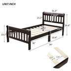 Lit plateforme en bois avec tête et pied de lit