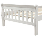 Lit plateforme en bois avec tête et pied de lit