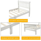 Lit plateforme en bois avec tête et pied de lit