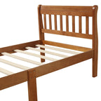Lit plateforme en bois avec tête et pied de lit