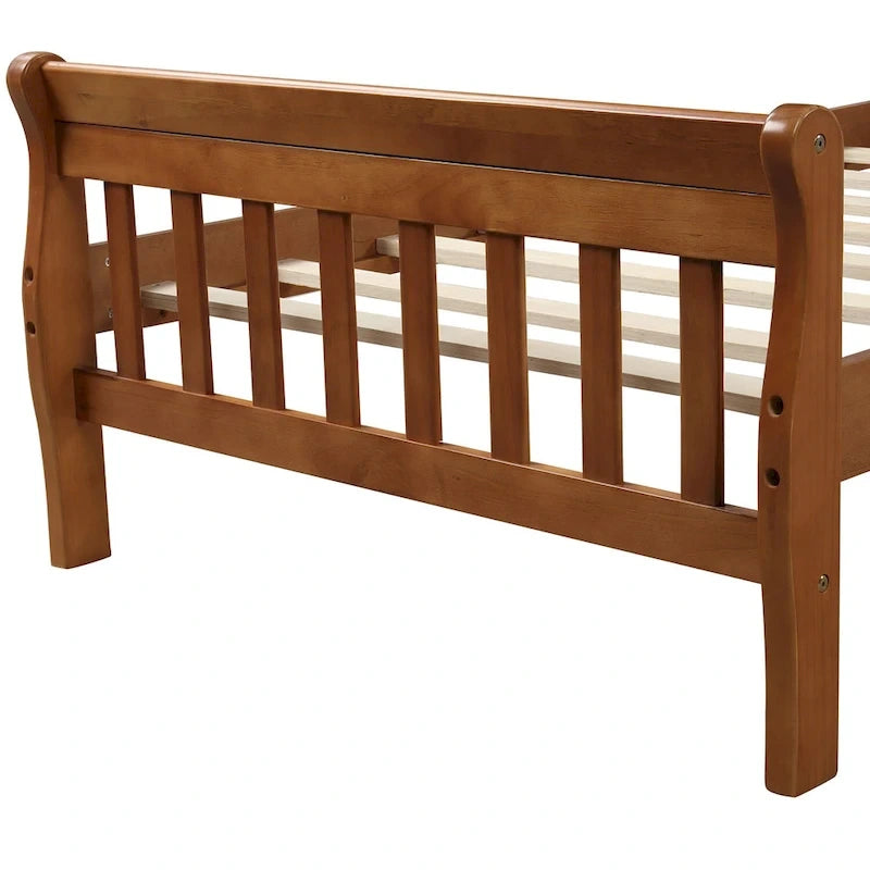 Lit plateforme en bois avec tête et pied de lit