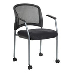 Chaise visiteur à roulettes respirante