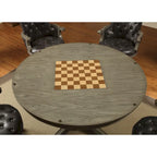 Table de jeu traditionnelle en bois massif gris