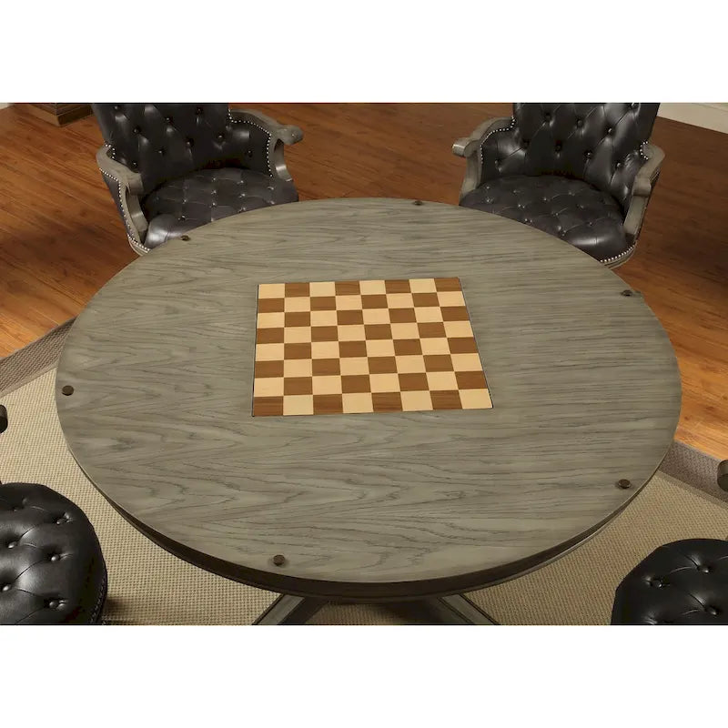 Table de jeu traditionnelle en bois massif gris
