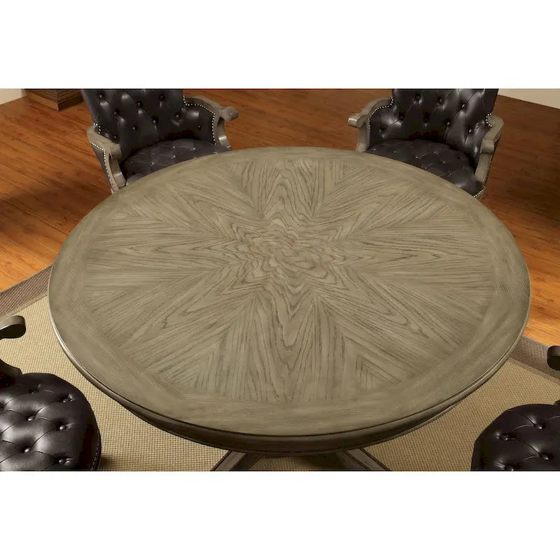 Table de jeu traditionnelle en bois massif gris