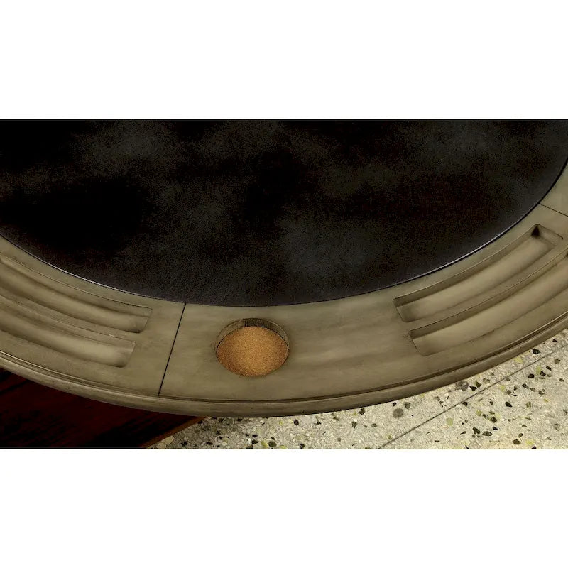 Table de jeu traditionnelle en bois massif gris