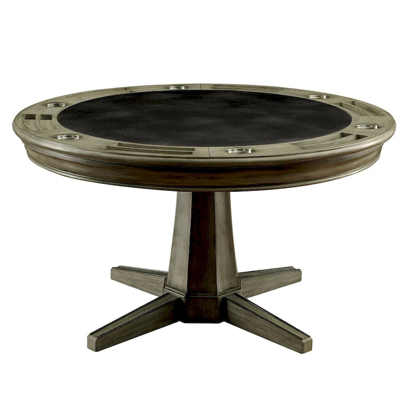 Table de jeu traditionnelle en bois massif gris