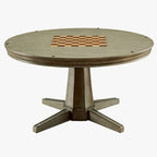Table de jeu traditionnelle en bois massif gris