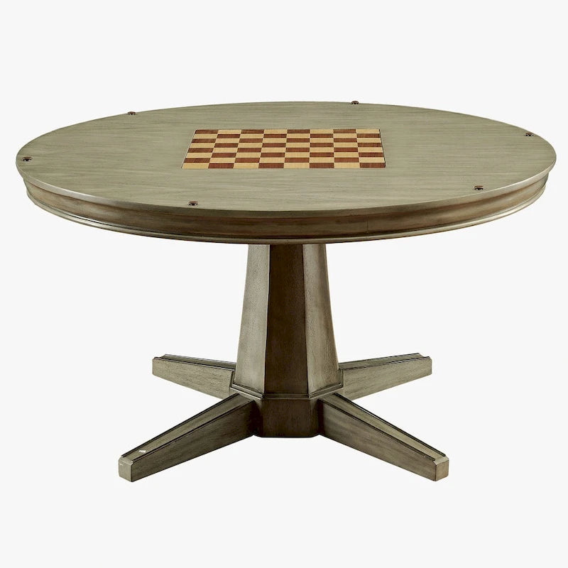 Table de jeu traditionnelle en bois massif gris