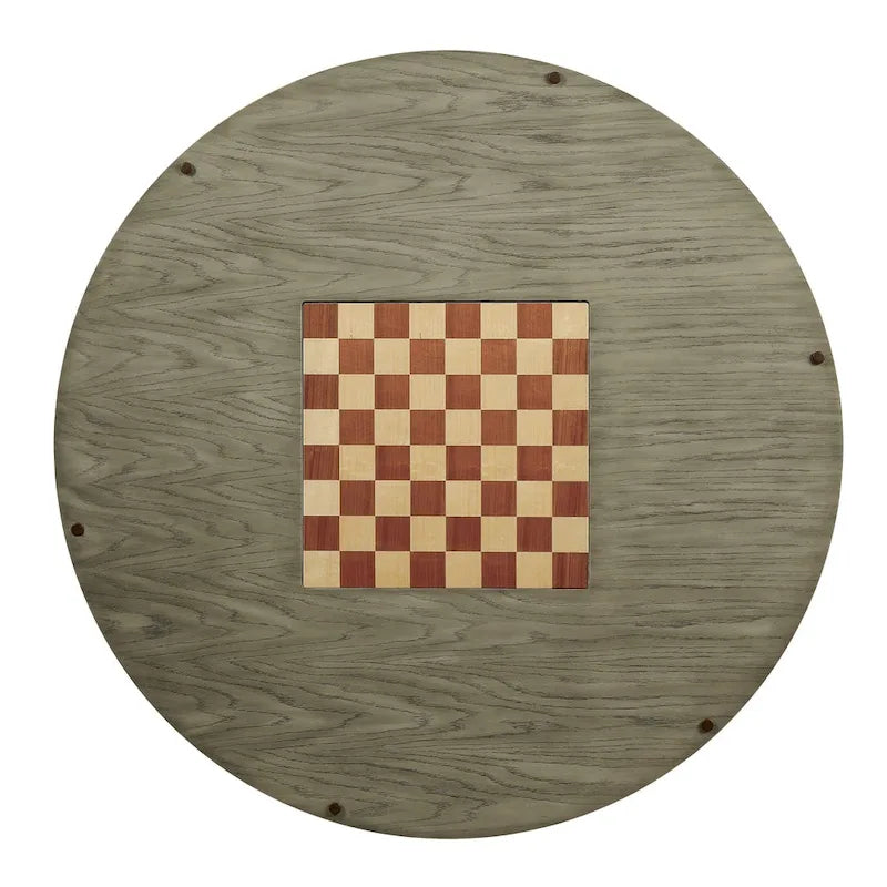 Table de jeu traditionnelle en bois massif gris