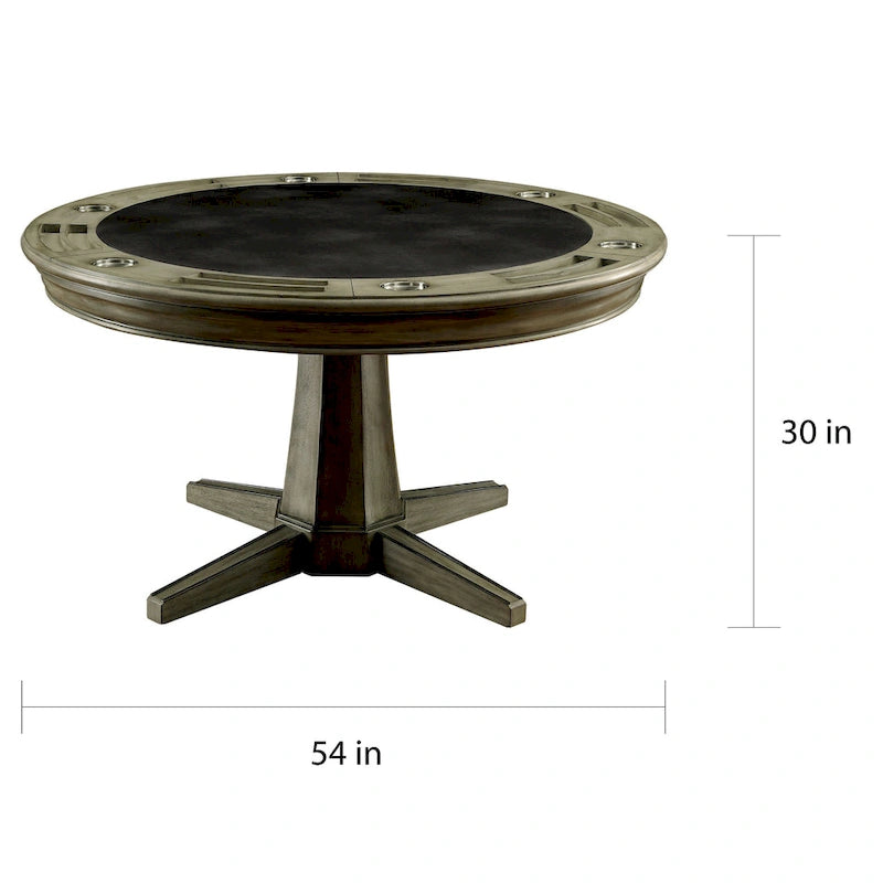 Table de jeu traditionnelle en bois massif gris