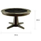 Table de jeu traditionnelle en bois massif gris