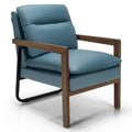 Fauteuil de salon moderne avec pieds en bois d'hévéa - 34,5 x 26,5 x 36