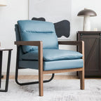 Fauteuil de salon moderne avec pieds en bois d'hévéa - 34,5 x 26,5 x 36