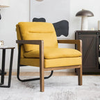 Fauteuil de salon moderne avec pieds en bois d'hévéa - 34,5 x 26,5 x 36