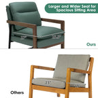 Fauteuil de salon moderne avec pieds en bois d'hévéa - 34,5 x 26,5 x 36