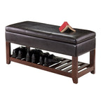 Banc de rangement, espresso et noyer – 42,52 po L x 15,75 po P x 20,47 po H