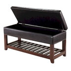 Banc de rangement, espresso et noyer – 42,52 po L x 15,75 po P x 20,47 po H