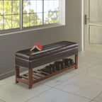 Banc de rangement, espresso et noyer – 42,52 po L x 15,75 po P x 20,47 po H