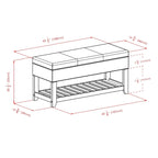 Banc de rangement, espresso et noyer – 42,52 po L x 15,75 po P x 20,47 po H