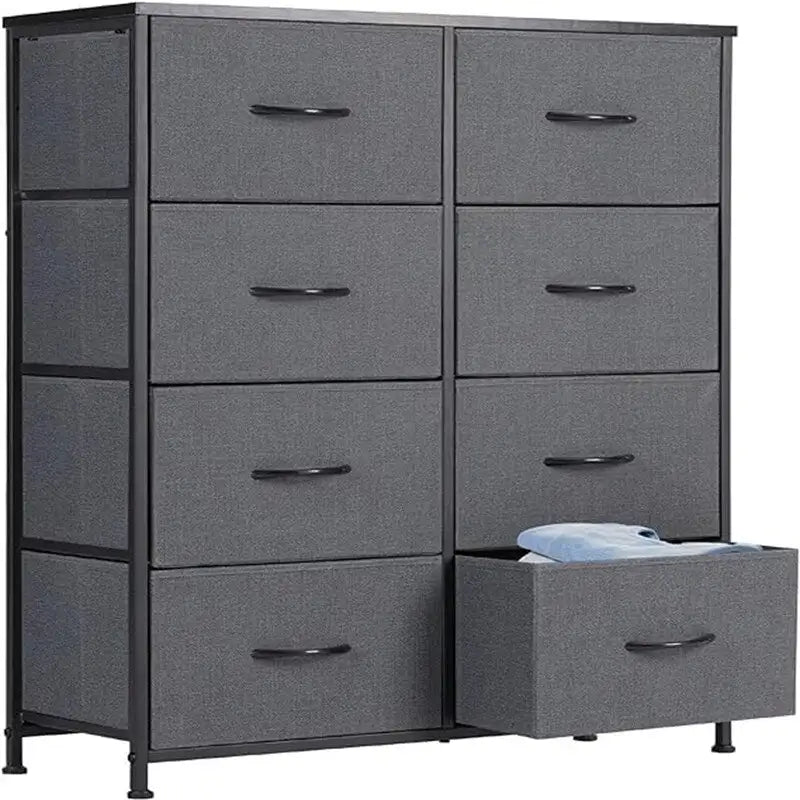 Commode à 8 tiroirs pour chambre à coucher – Organisateur de rangement pour placard avec plateau en bois