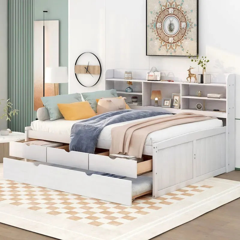 Lit de rangement en bois grandeur nature