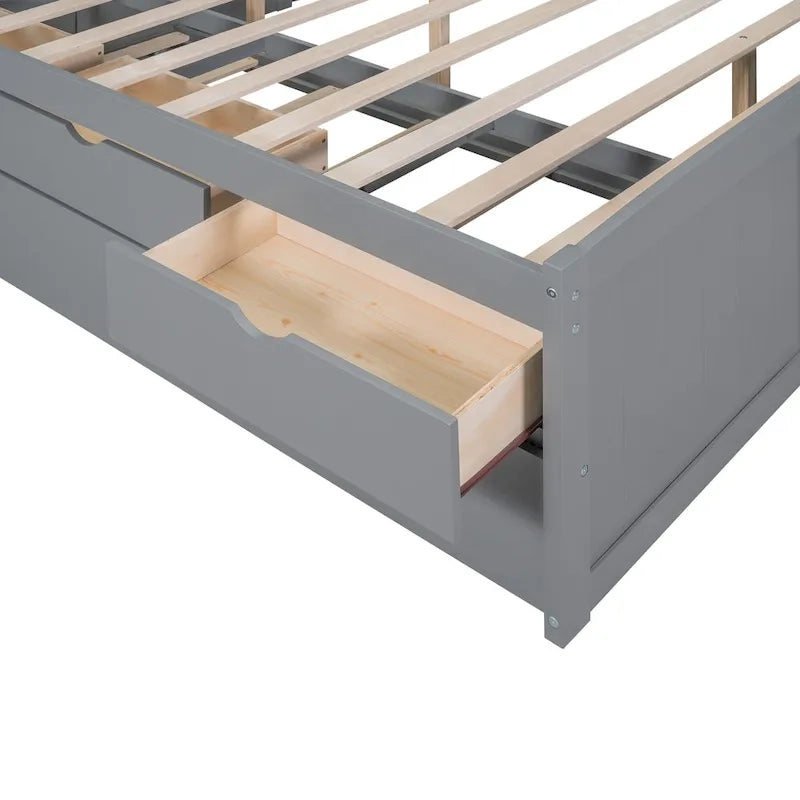 Lit de rangement en bois grandeur nature