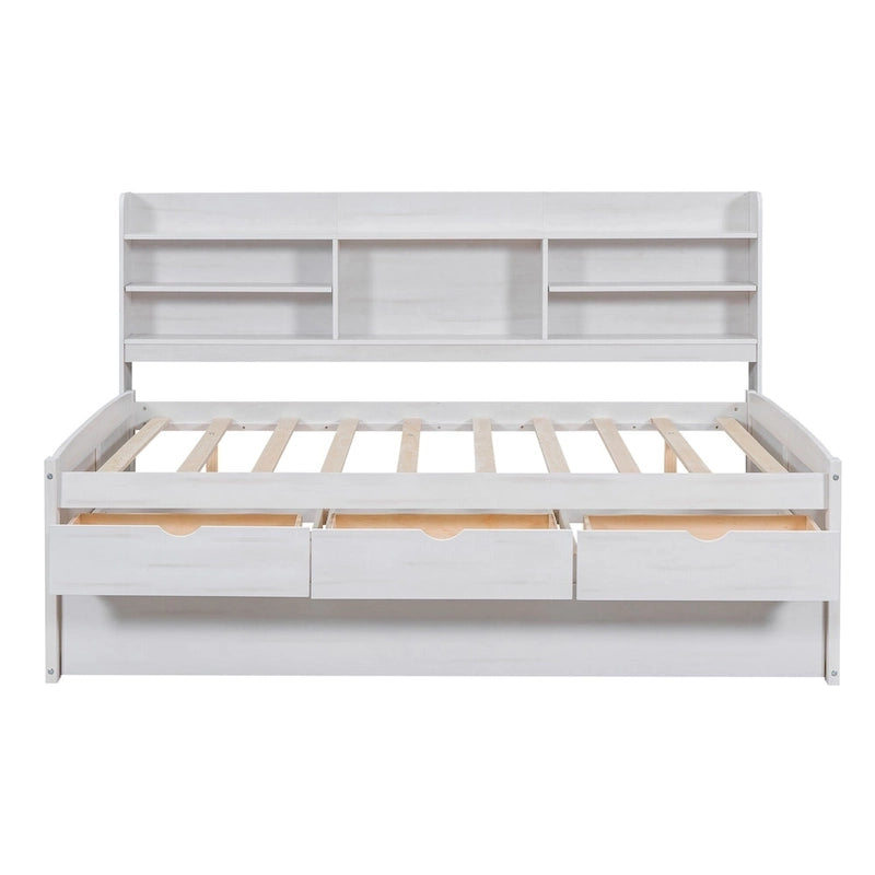 Lit de rangement en bois grandeur nature