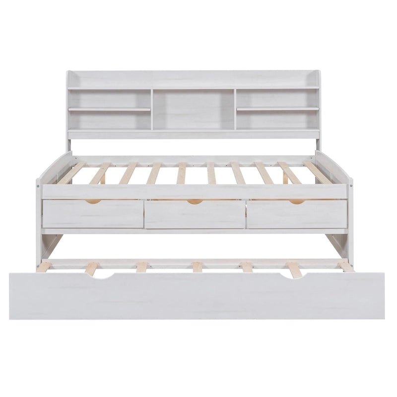 Lit de rangement en bois grandeur nature