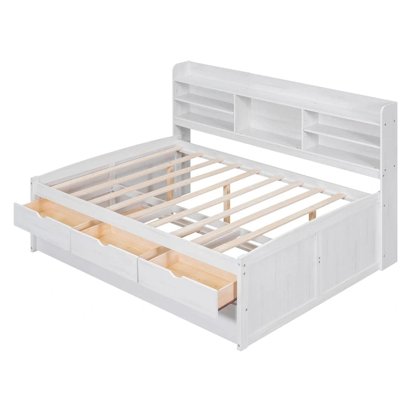 Lit de rangement en bois grandeur nature