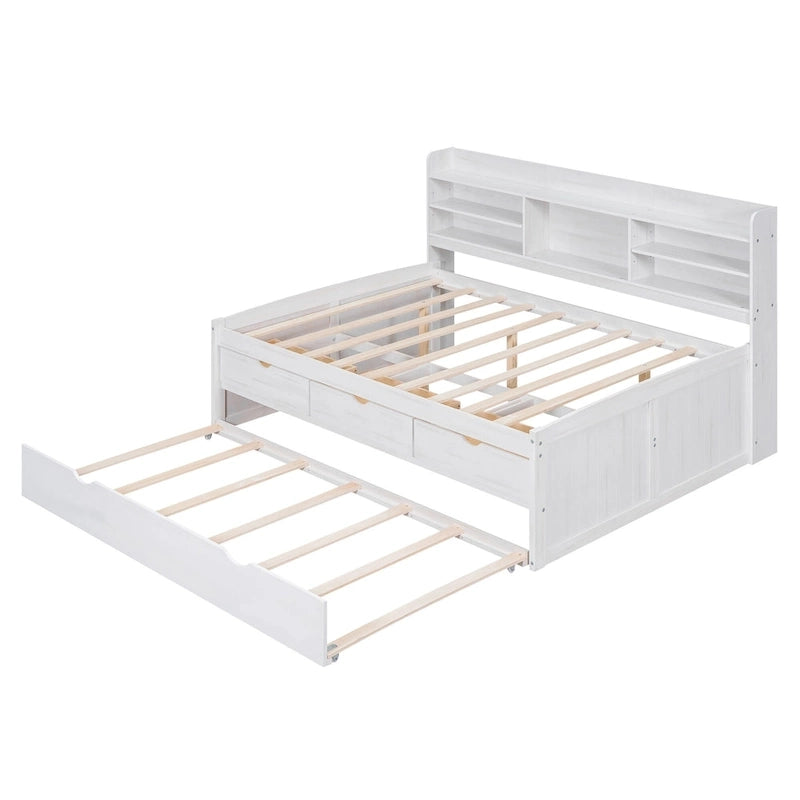 Lit de rangement en bois grandeur nature