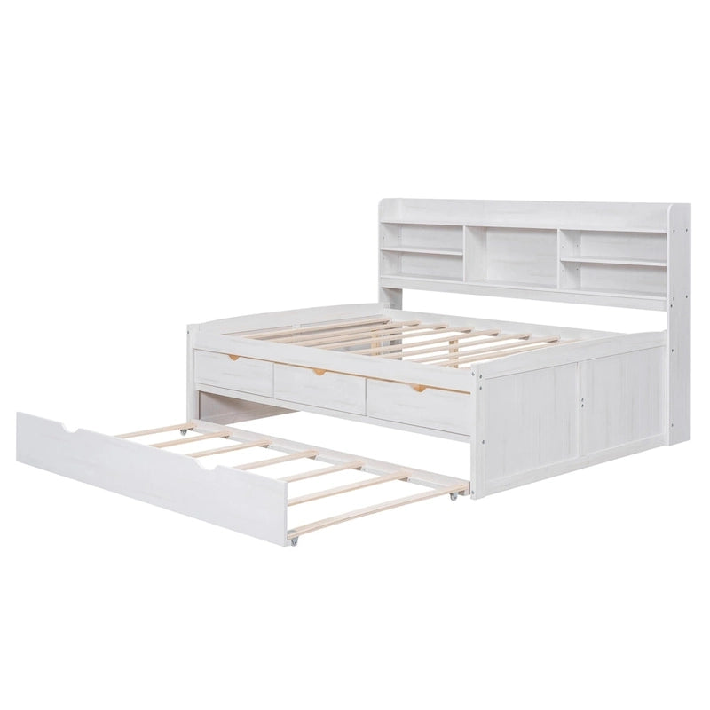 Lit de rangement en bois grandeur nature