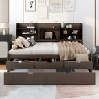Lit de rangement en bois grandeur nature