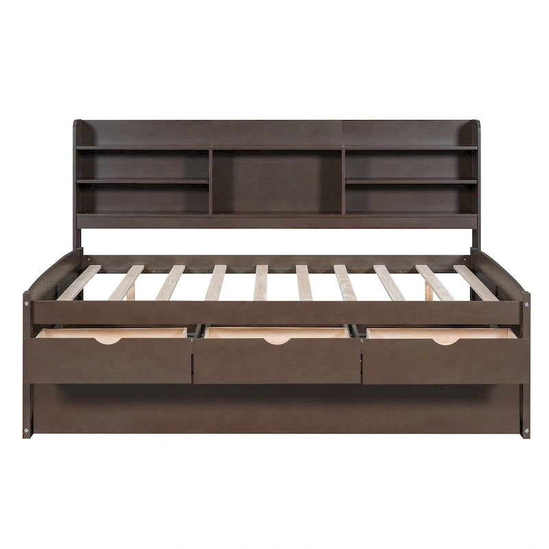 Lit de rangement en bois grandeur nature