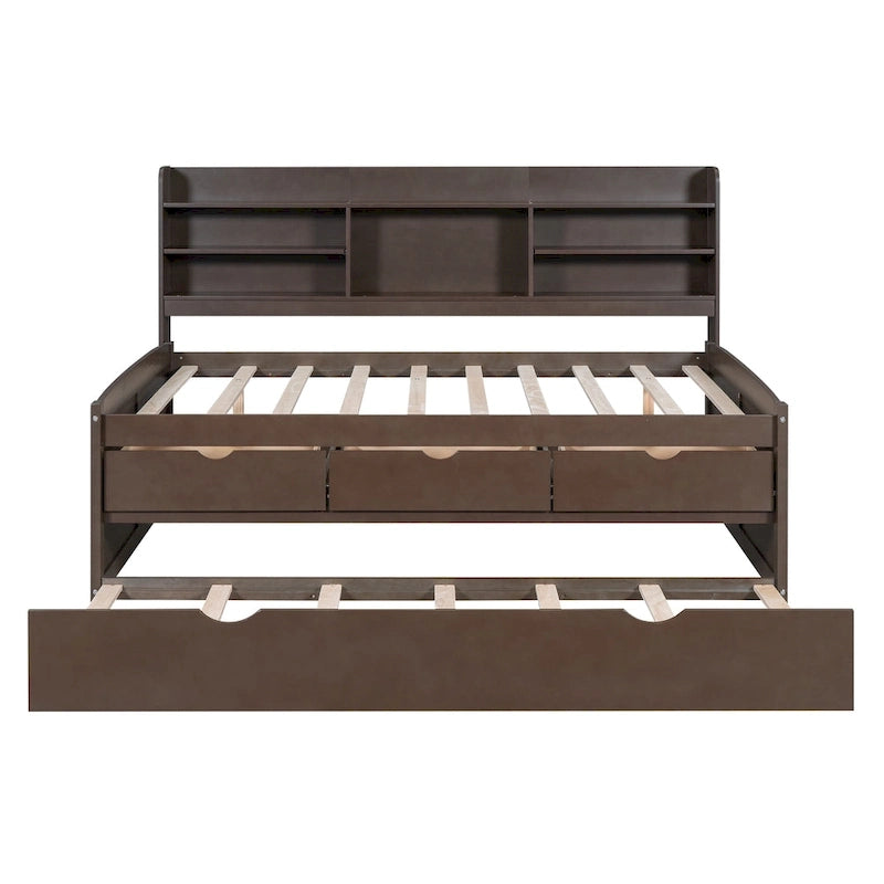 Lit de rangement en bois grandeur nature
