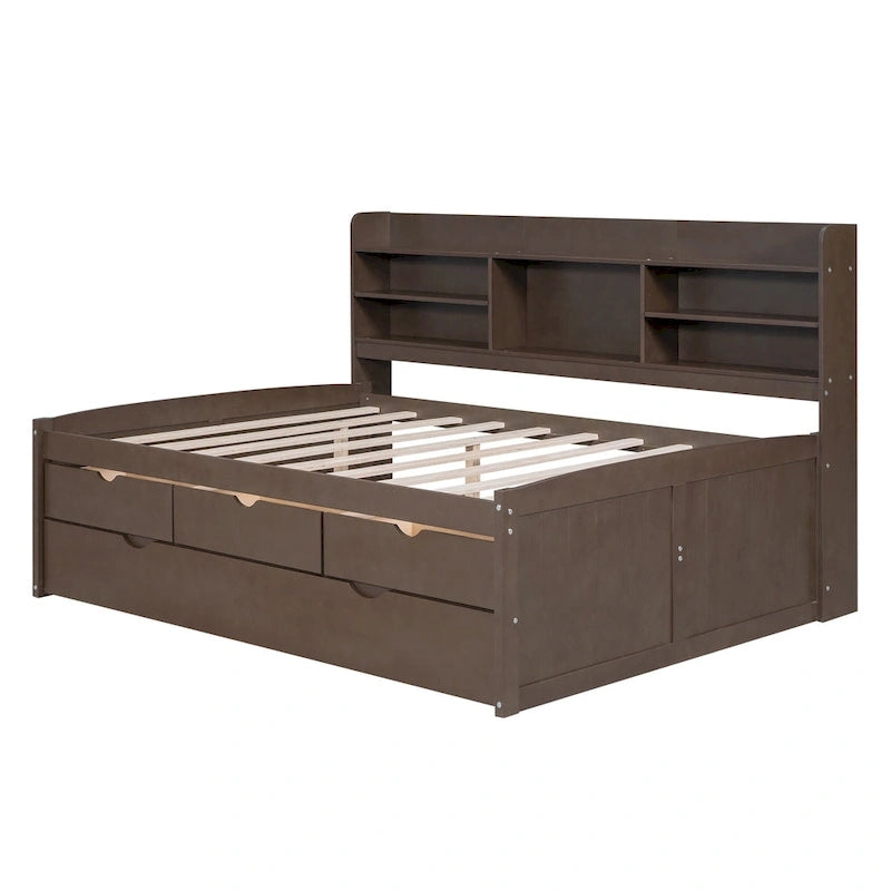 Lit de rangement en bois grandeur nature