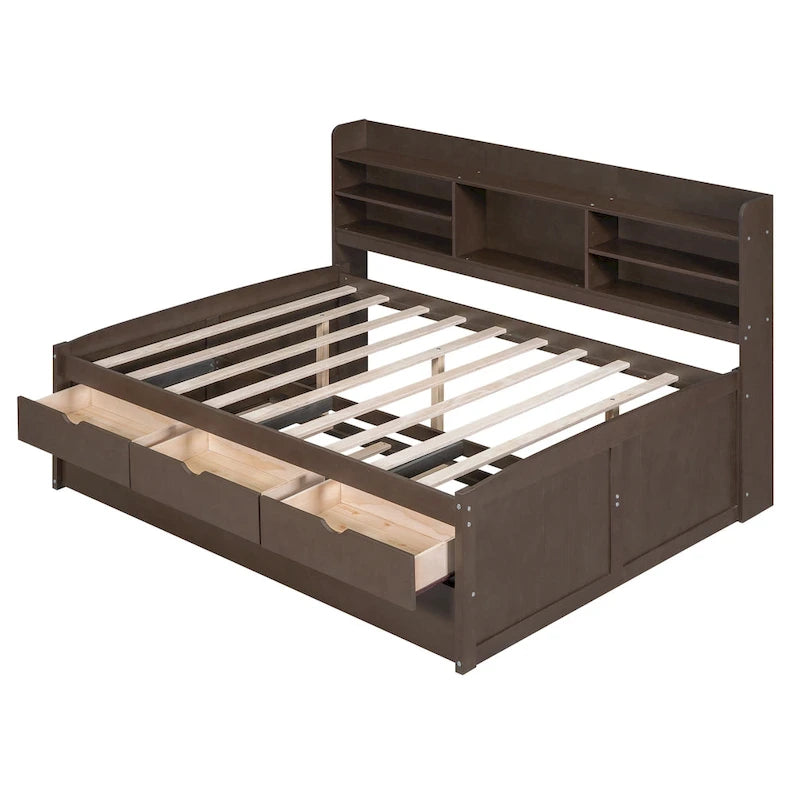 Lit de rangement en bois grandeur nature