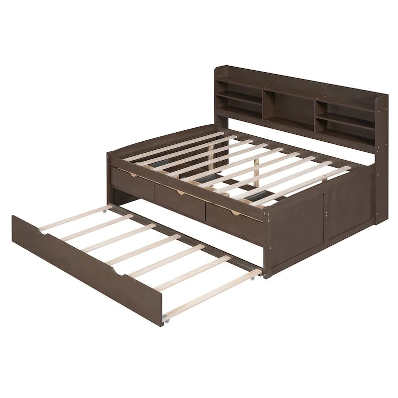 Lit de rangement en bois grandeur nature