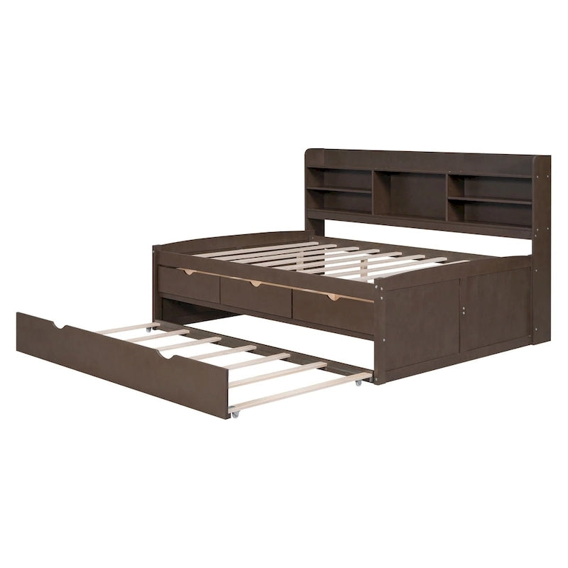 Lit de rangement en bois grandeur nature