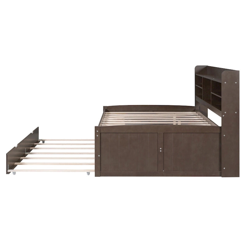 Lit de rangement en bois grandeur nature