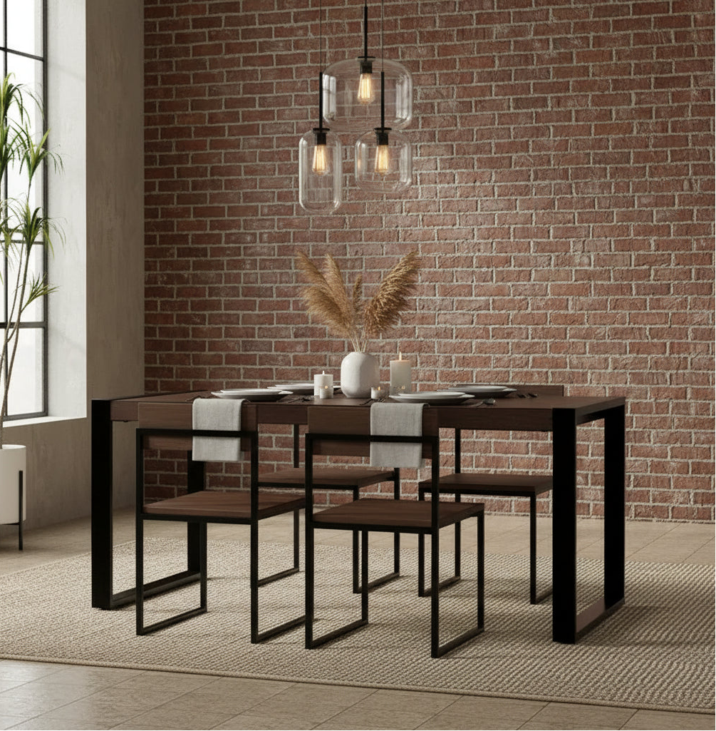 Table à manger rectangulaire moderne industrielle de 168 cm x 102 cm