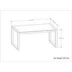 Table à manger rectangulaire moderne industrielle de 168 cm x 102 cm