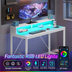 Bureau informatique de 99 cm avec lumières LED